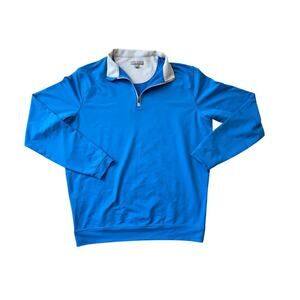 Peter Millar Wicking, long sleeve lightweight pullover sweatshirt, 1/4 zip, Blue